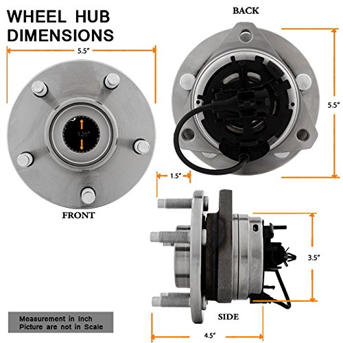 AKKON - for Chevy Cobalt Malibu HHR | Pontiac G6 | Saturn Aura Front Wheel Hub & Bearing + ABS & 5 Lug 513214