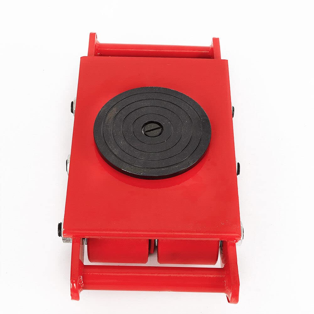 Carrello di trasporto 8T in plastica, carrello di trasporto industriale, ruote per trasporto industriale, dolly, per ambienti industriali, grandi attrezzature, rotazione a 360°, rosso