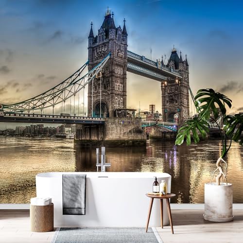 Lumalea - Papier peint panoramique Londres Tower Bridge - Largeur 130 cm x Hauteur 86 cm