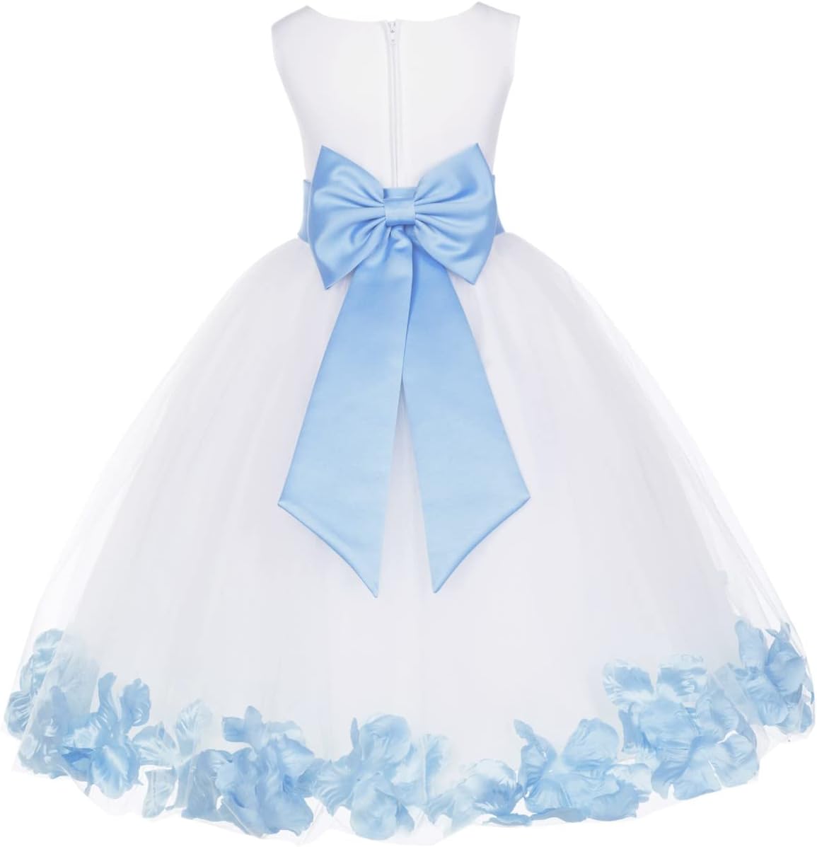 Ivory Tulle Rose Floral Petals Toddler Flower Girl Dresses Bridal Gown 302T