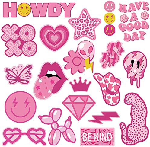 20Pcs Pink Preppy Magnet Car Decorations for Girls Y2K Waterproof Refrigerator Magnet Pink Cowgirl Magnetic Stickers Leopard Locker Magnets for Home Cars Kitchen Office Party Decor Supplies