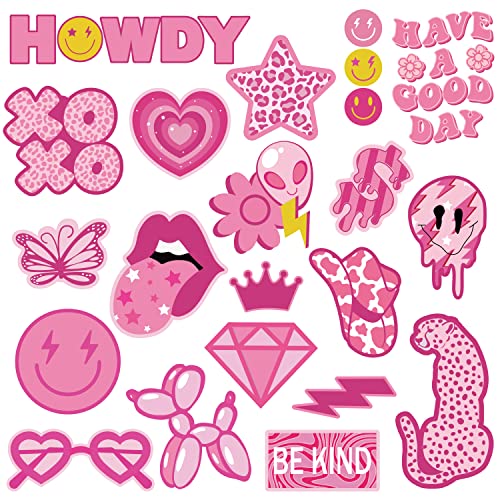 20Pcs Pink Preppy Magnet Car Decorations For Girls Y2K Waterproof Refrigerator Magnet Pink Cowgirl Magnetic Stickers Leopard Locker Magnets For Home Cars Kitchen Office Party Decor Supplies #TOP2