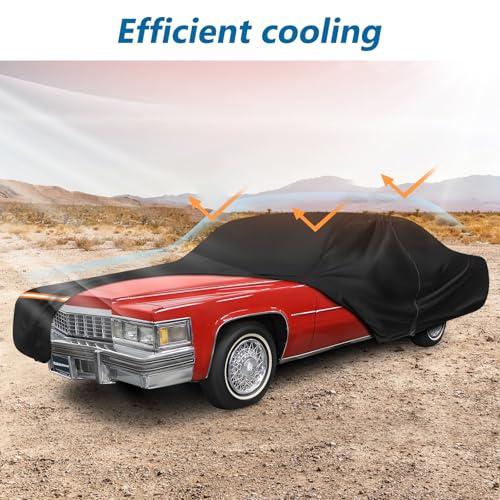 Image of Car Cover for Cadillac Deville 1959-1984 Coupe 2-Door Waterproof All Weather Full Car Cover with Door Zipper Car Covers for Automobiles for Sun Rain Snow Protection