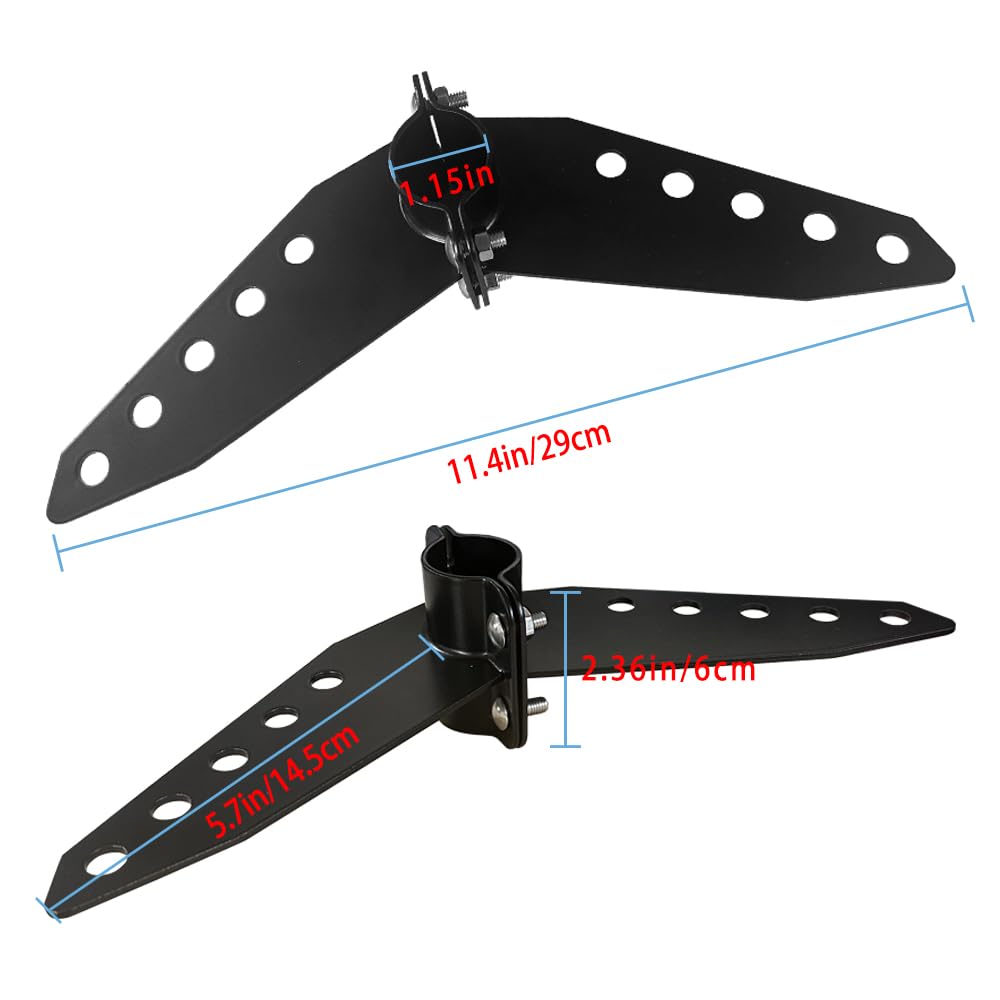 Triángulo de dirección para motores de arrastre eléctricos con escobillas y motores de arrastre de kayak sin escobillas, kit de piezas de repuesto para soporte de dirección (negro)