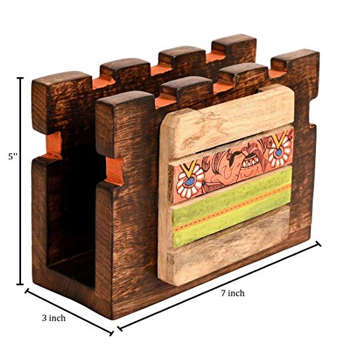 Image of AAKRITI ART CREATIONS Madhubani Art Wooden Magazine Holder | Hand-Painted & Mango Wood | Magazine Holder & Storage Decor For Hall | Magazine Holder For Bedroom, Living Room, and Entryway