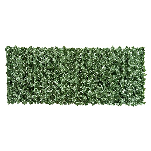 Outsunny 1-Piece Artificial Leaf Hedge Screen Privacy Fence Panel for Garden Outdoor Indoor Decor Dark Green, 2.4M x 1M