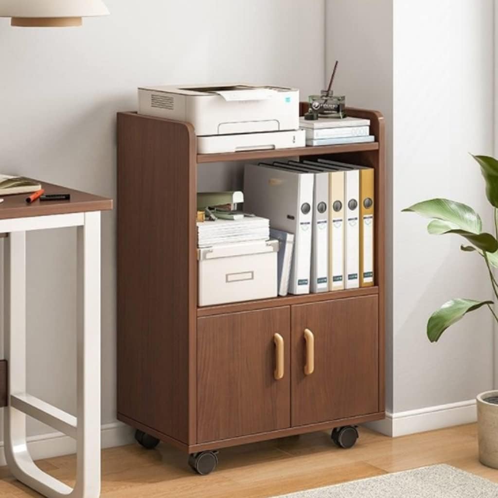 Shelf Placement Cabinet Floor Office Filing Wooden Movable Computer Desk Side Low