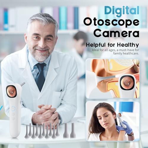 Image of Otoscope Ear Camera with 1.21 inch Screen, 1080P Ear Scope with 4 LED Lights, Otoscope Camera for Adults, Support Photo & Video, Type-C Charging with Computers, Baby Essentials, Home Medical | 1.21 inch Screen for real-time viewing. Capture photos and videos, Connect to PC, Type-C rechargeable.