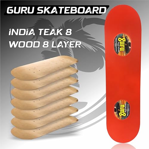Image of GURU Skateboard, Wooden Non-Slip Skateboard for Kids, Adult, Casterboard /Skate Board /Hoverboard /Longboard for Beginners, Learners, Training Purpose for All Age Group