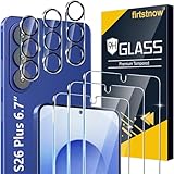 firtstnow 3 Pack for Samsung Galaxy S26 Plus Screen Protector Tempered Glass + 3 Pack Camera Lens Protector, Military Grade Shatterproof, 9H Hardness, Fingerprint Unlock, Case Friendly 6.7 Inch
