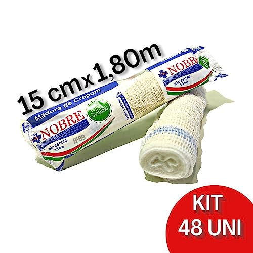 Atadura De Crepom 13 Fios Para Curativo - 15cm X 1,8m - 48 Rolos
