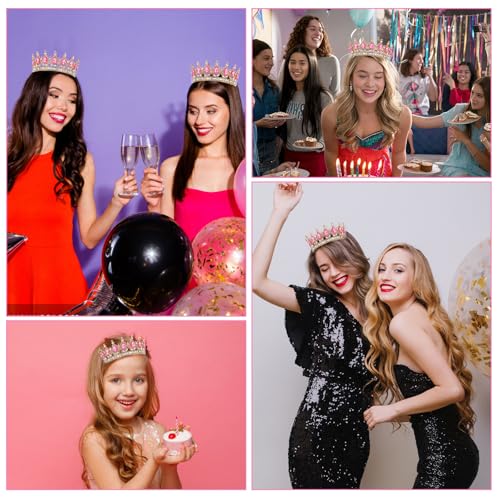 Grevosea 1 Stück Krone Damen Prinzessin Tiara Kristall Krone Damen Vintage Tiara Krone für Frauen Glitzernde Braut Diadem Haarschmuck für Brautkrone,Hochzeit,Abschlussball,Festzug Geburtstag Party(B)