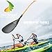 Z&J SPORT Hybrid Outrigger Paddle, Teardrop Shape Carbon Blade Wooden Bent Shaft for Waka AMA, va’a (L,46