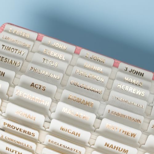 Image of UPAFEXXI-Leather Bible Tabs for Women and Men, Gold Foil Lettering(White)