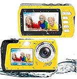 Underwater Camera Waterproof Digital Camera Selfie Dual Screen Video Camera Point Shoot Digital Camera for Snorkeling 48MP 2.7K Waterproof Camera