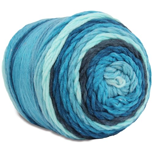 Image of ThreadArt Ombre Chunky Yarn Cake #6, 300g /316 Yds, Winter Forest 05 | Soft super bulky #6 acrylic yarn cake for blankets, scarves, hats, crochet and knitting. Big 300g cake is machine washable.