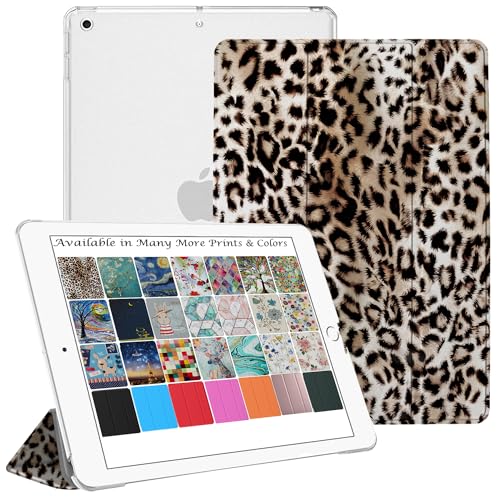 Image of DuraSafe Cases for iPad Mini 3, 2, 1 - 7.9 Inch Trifold Printed Hard Smart PC Transparent Back Cover - Leopard