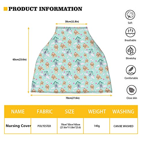Image of Coldinair Strawberry Print Car Seat Cover for Babies Girls,Multi-use Breastfeeding Cover Nursing Cover,Soft Stretchy Carseat Canopy,Shopping Cart /High Chair /Stroller Covers