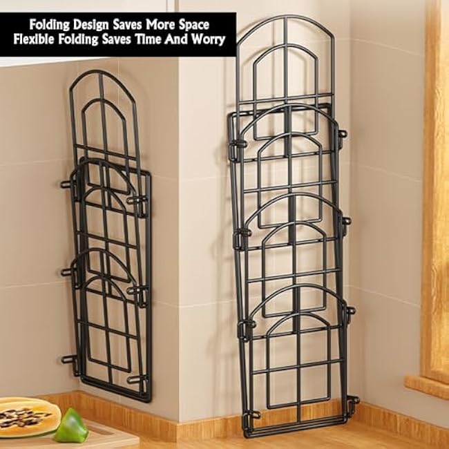 Multi Layer Food Tray,Wall Mounted Food Sorting Tray,Kitchen Sundries Rack,for Snack Fruit and Vegea(Black,3tier)