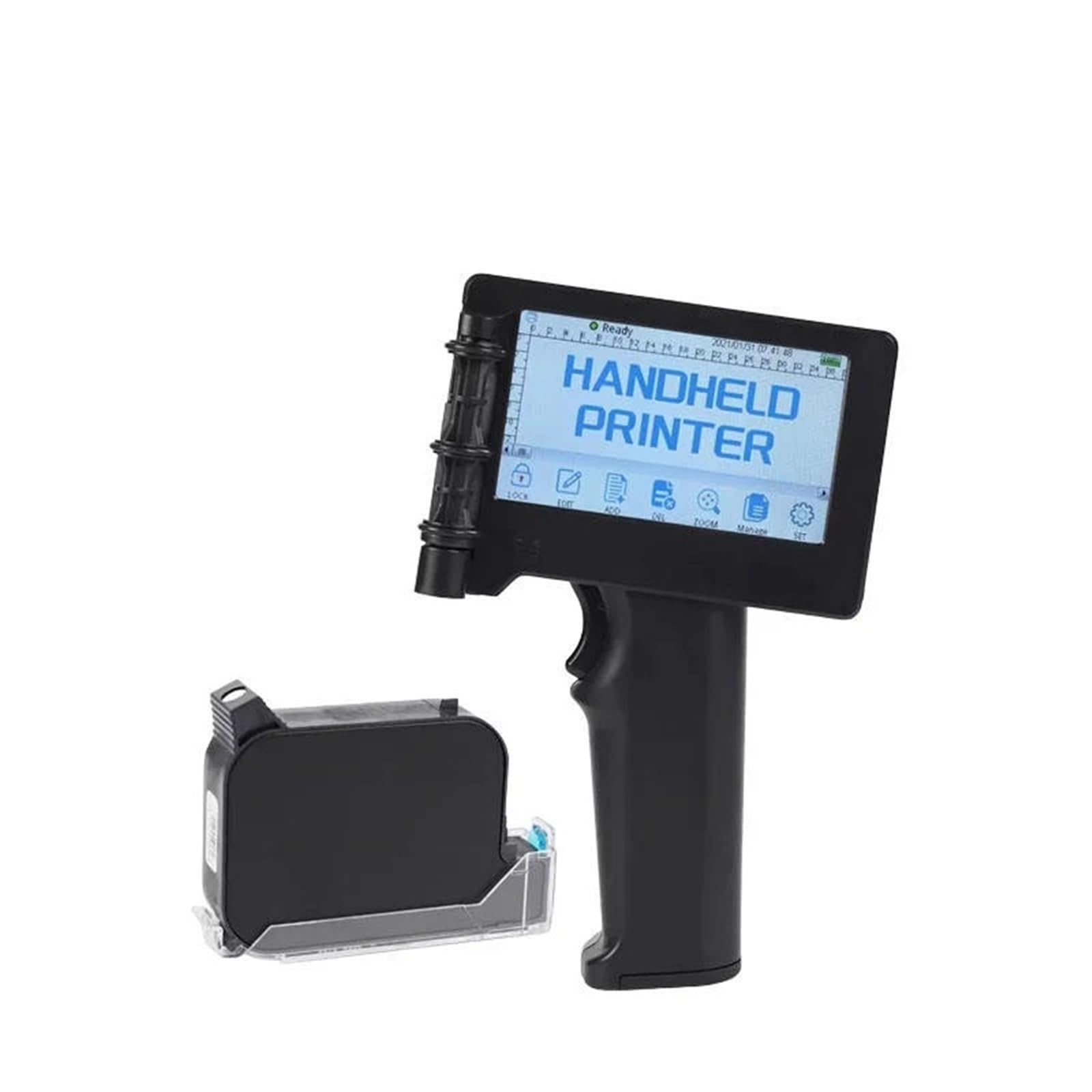 Merhovo One Color Inkjet Printer, Handheld Inkjet Printer Gun Portable Batch Coding Machine Mini
