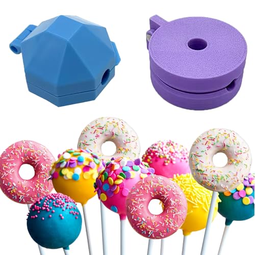 DHER 2 morceaux de Moule à cake pop Moule à sucettes moule à gâteau, moule rond de 3.3 cm de diamètre et moule à beignet circulaire, moule à gâteau 3D...