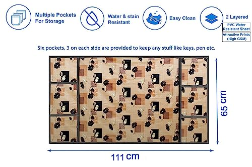 Image of Stylista Refridgerator top Cover Suitable for Samsung RT28C3452CU /HL, 236 Liter Fridge, Dimension (WXD) 65x111 CM, Lotus Pattern Beige
