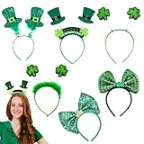 Design unique: Le vert bandeau pour St Patrick's Day, éléments le vert irlandais, le bowknot, le trèfle y sont incorporés, et décoré de plumes pour créer une ambiance Irlande. Ces Saint Patrick bandeaux seront l'accessoire parfait de votre costume, vous permettront d'exsuder un charme unique et d'être le clou de la fête