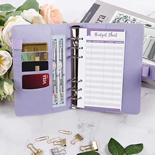 Image of SKYDUE Budget Binder, Money Saving Binder with Zipper Envelopes, Cash Envelopes and Expense Budget Sheets for Budgeting