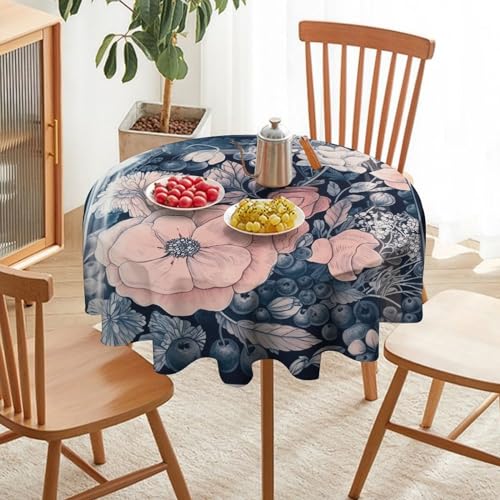 Nappe de table ronde pour fête et terrasse extérieure imperméable - 6