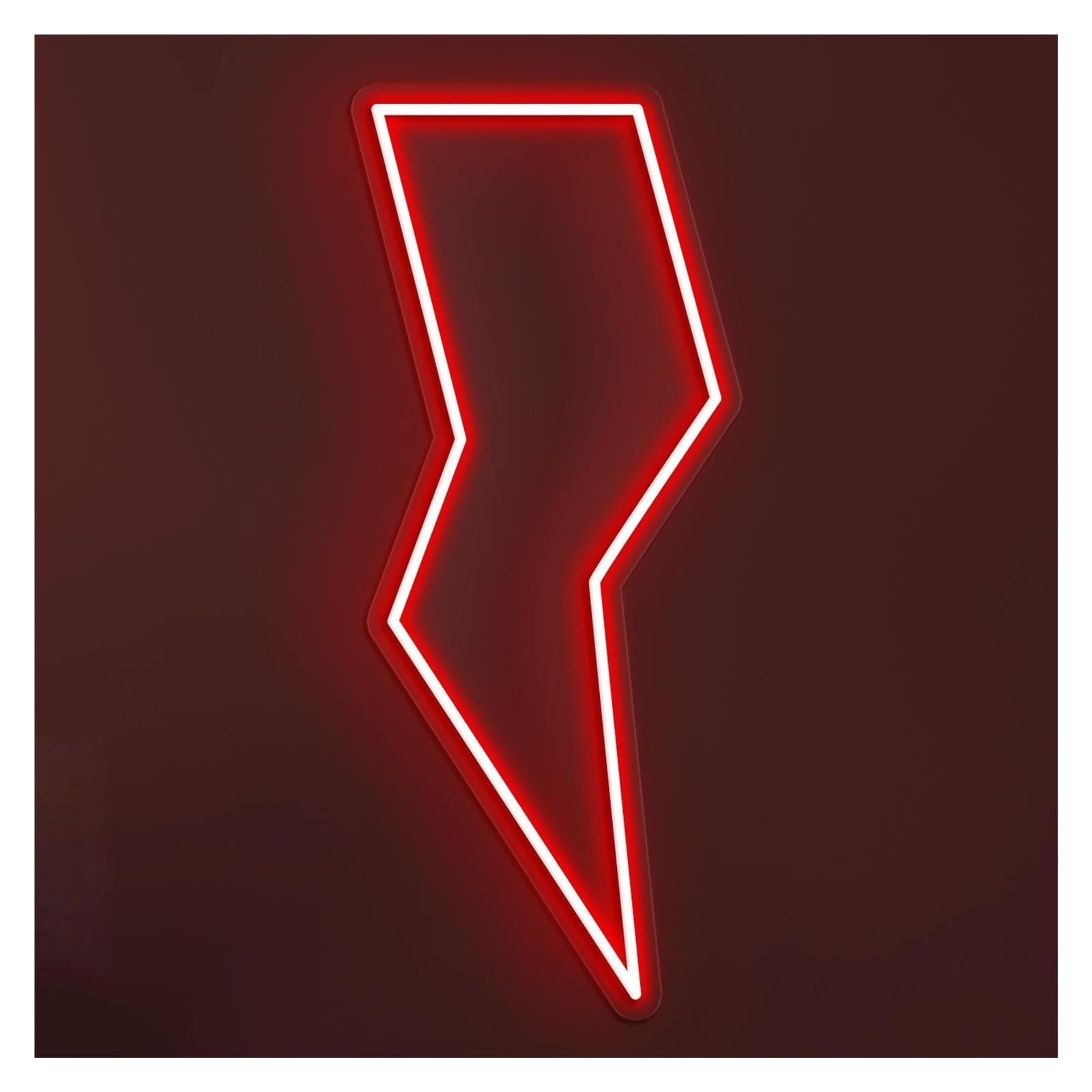 Rongch Red Hanging Art Signs Lightning Neon Sign Handmade, Suitable For Game Room Decor With Brightness Adjustable 30Cm(Red)