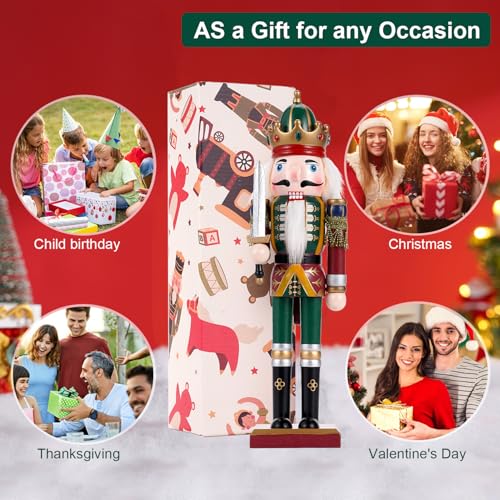 image for Tpudn Christmas Decorations Nutcracker Ornament,12 inch Wooden Traditi