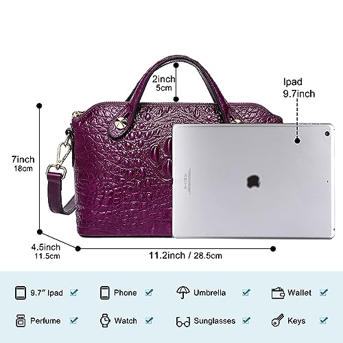 Image of COOLCY Genuine Leather Purses for Women Crocodile Crossbody Small Satchel Bag Designer Shoulder Handbags for Ladies