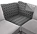 Sofa Shield Original Patent Pending Reversible Sofa Corner Sectional Protector, 30x30 Inch, Washable Furniture Protector, 2 Inch Strap, Sectional Corner Slip Cover for Pets, Dogs, Paw, Black Gray