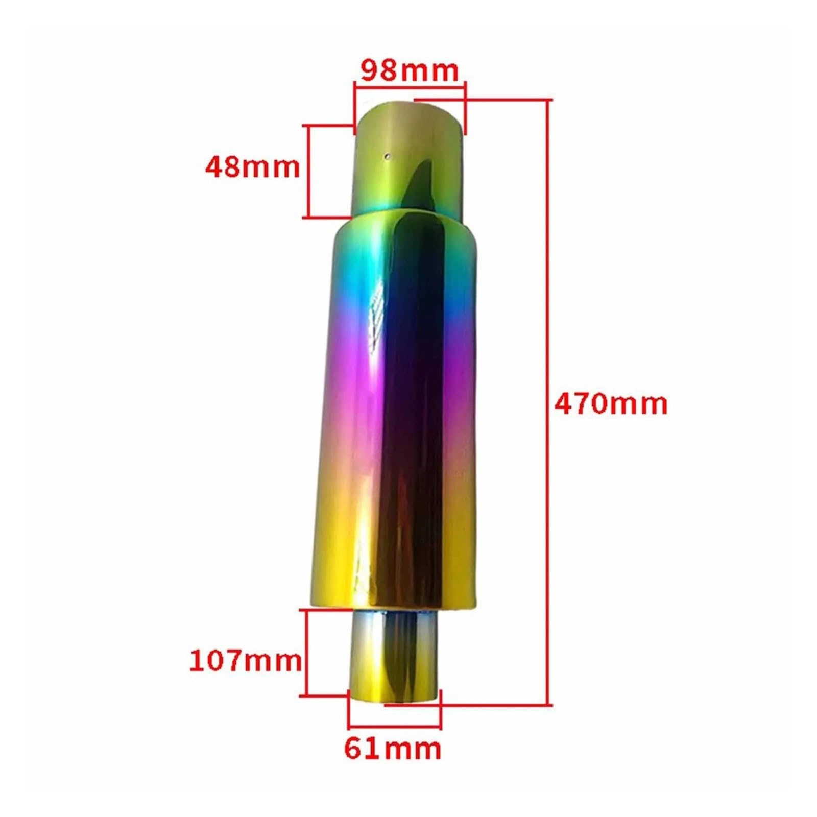 Genérico Silenciador Escape Silenciador Escape Universal 2,4" (61 Mm) con Punta Acero Inoxidable Y Logotipo Tubo Escape Coche Coche