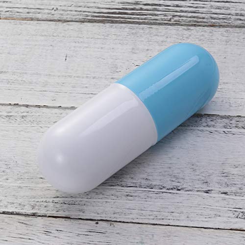 LIOOBO Mini Guarda-sol à prova de vento dobrável com linda capa de cápsula anti-UV – (Azul céu)