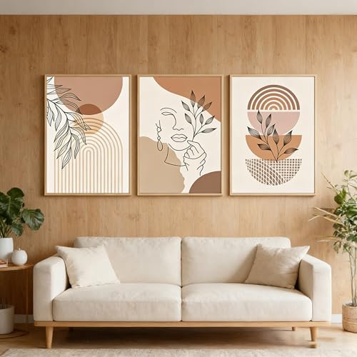 Tableau Decoration Murale Boho pour Transformer un Mur Blanc, Kit 3 Affiches Modernes 40x50 - 3