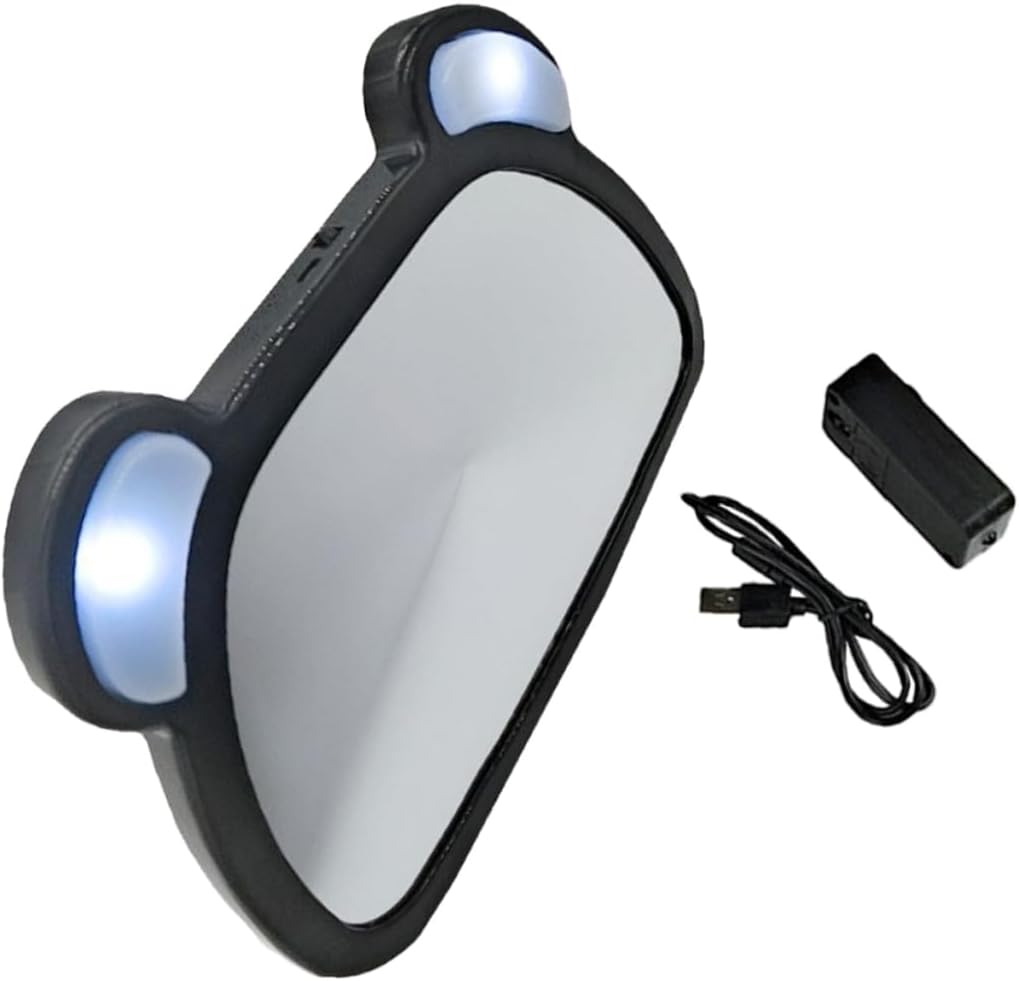 Safe Observation Rearview Mirror Car Viewing Mirror Easy Install Led Backseat
