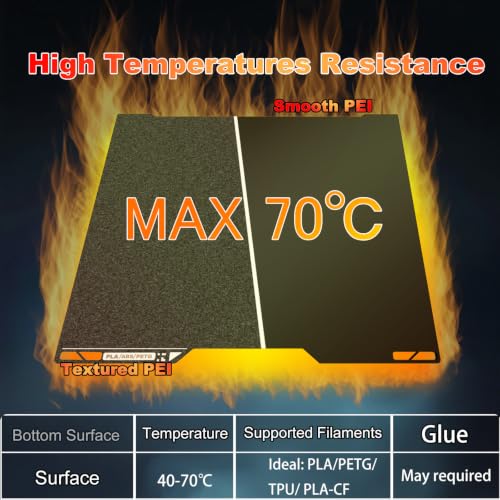 Image of 355x346mm Build Plate Double Sided Sheet Textured PEI + Smooth PEI Flexible Removable Spring Steel Heated Printing Bed Platform for Bambu Lab H2D /H2S Laser 3D Printer