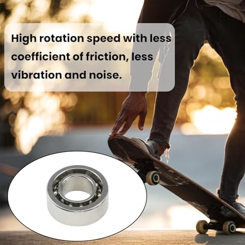 Image of Antrader Chrome Steel R188 Fidget Spinner Bearing High Speed Deep Groove Ball Bearing 1 /4 inch x 1 /2 inch x 3 /16 inch Pack of 2