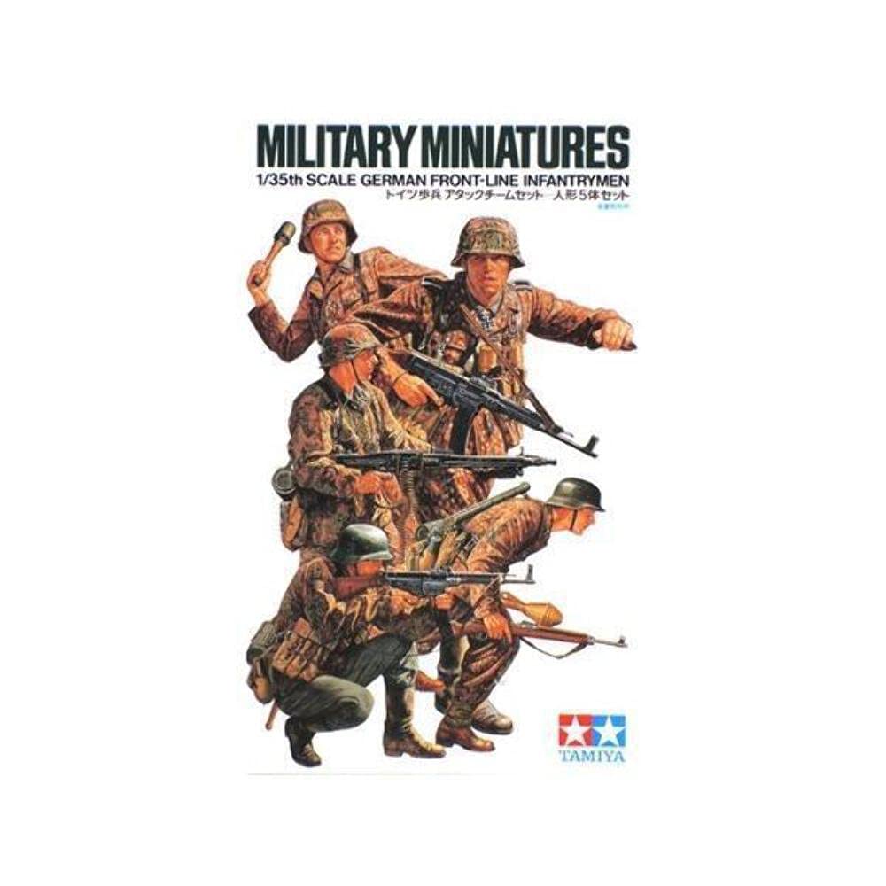 Tamiya - German Frontline Infantryman - WWII German Soldier Figurines - 1/35 Scale - 5 Figures - Age 14+