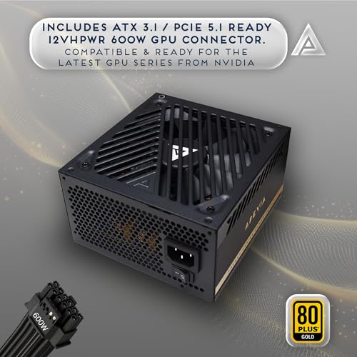 Image of Apevia Galaxy 1000W 80+ Gold ATX 3.1 Fully Modular Gaming PSU, PCIe 5.1 600W 12VHPWR, Japanese Caps, Silent 135mm FDB Fan, High-Wattage Power Supply for RTX 5070 /5080 /5090 /40 Series & Dual GPU Builds