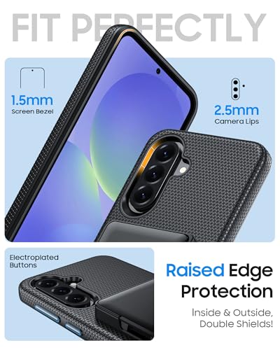 Image of BSNRM for Galaxy A37+A36+A56 5G Phone Case with Card Holder, Anti-Slip Textured, Military Grade Drop Protection Samsung A37 5g case, 14ft Drop Tested, TPU+PC Dual Layer Shockproof Cover for A37(Black)