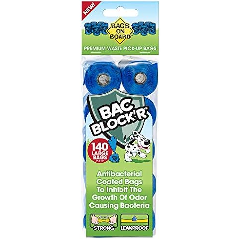 Bags On Board Dog Poop Bags | Strong, Leak Proof Dog Waste Bags | 9 x14 Inch Blue Bags Cover