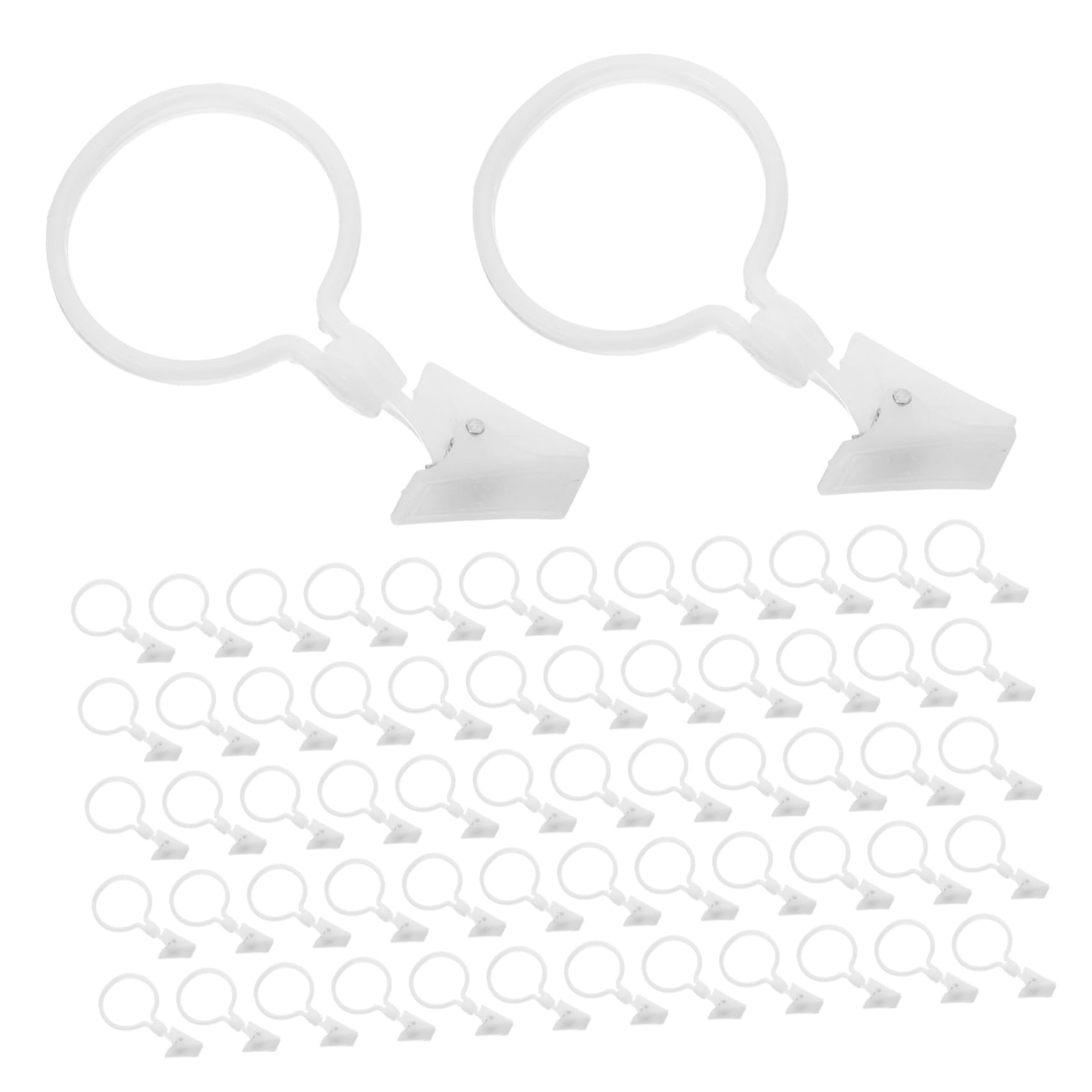 Anillos de resina Mobestech para cortinas blancas lisas con ganchos elegantes