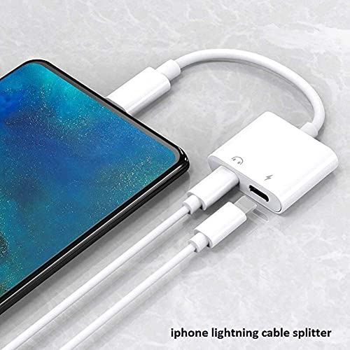 [Apple Mfi Certified] 2Pack Iphone Lightning To 2 Lightning Adapter, Dual Lightning Aux + Charger Adapter Dongle Cable Splitter Compatible With Iphone 12/11/Se/X/Xr/Xs/8/7/6 Support Call + Charging #TOP7