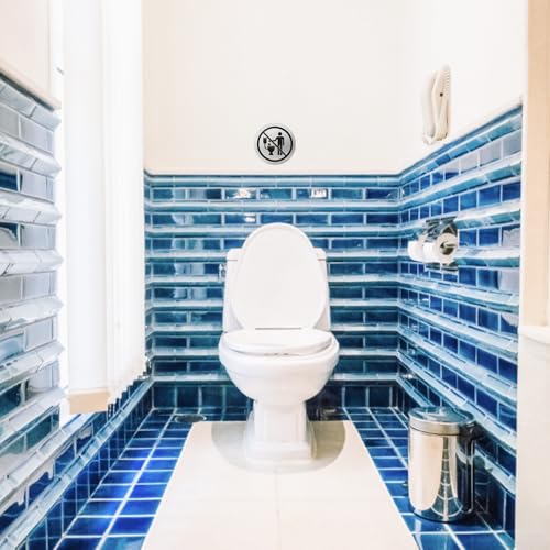 Acuxiaza 2 Pièces Panneau Ne Rien Jeter Dans Les WC, Diamètre Ø 100 mm – vue 6