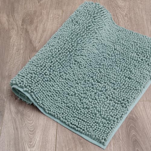 Creative Home Ideas Resort Collection Plush Chenille Bathroom Rugs – Non-Slip Backing and Machine Washable, Aqua - 27 x 45 Inches Bath Mat by Creative Home Ideas - Used condition - Image 3