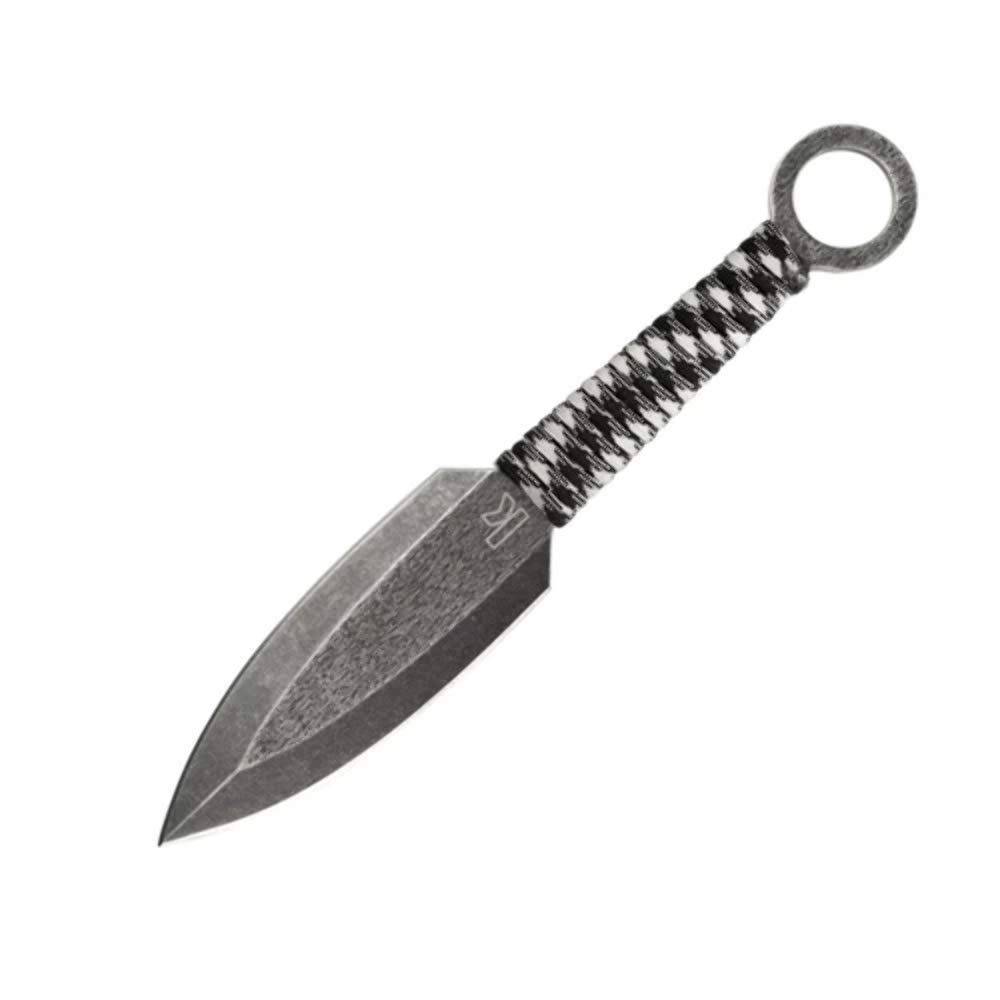 Ion Throwing Knife Set, 3 Full-Tang Stainless Steel Throwing Knives, 4.5 Inch Double-Edged Spearpoint Blades, Paracord Wrapped Handle, Right and Left Hand, Includes 3-Slot Nylon Sheath