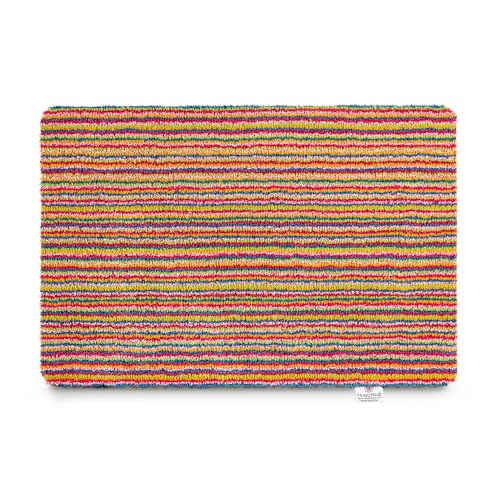 HUG RUG Washable Dirt Trapper Door Mat Kitchen Hallway Doorway Made in the UK Plains Candy Bright (50x75cm)