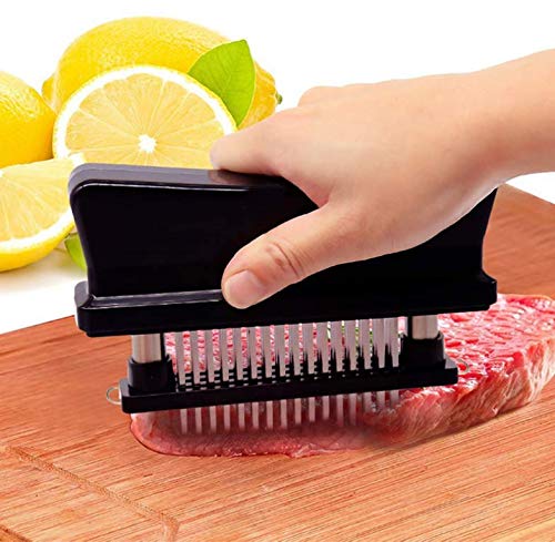 MySit Meat Tenderizers with 48 Stainless Steel Ultra Sharp Needle Blades, Meat and Poultry Tenderizer Needler Kitchen Tool with Cleaning Brush for Tenderizing Beef, Chicken, Steak, Pork, Fish - Thumbnail 4